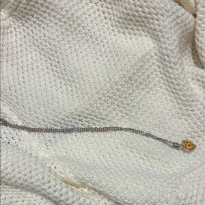 Silver Chain Bracelet with Heart Charm